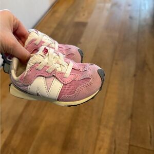 New Balance Pink and White Toddler Sneakers